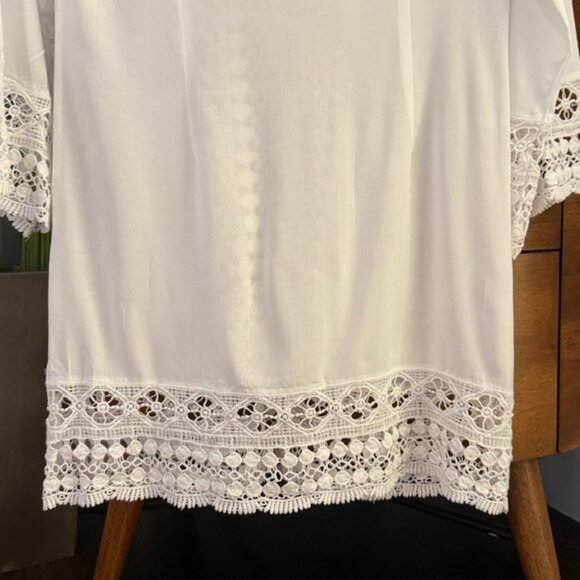 🤍 White Crochet Lace Beach Swim Bathingsuit Cover Up - NEVER WORN! - Picture 8 of 8